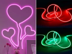 Reality Leuchten LED Streifen NEON Mit Fernbedienung, RGB Farbwechsel & Dimmer - 5 Meter