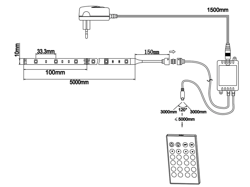 Reality Leuchten LED Stripe Mit Fernbedienung, RGB Farbwechsel & Dimmer - 5 Meter 4 Reality Leuchten LED Stripe Mit Fernbedienung, RGB Farbwechsel & Dimmer - 5 Meter – Bild 4