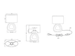 MeineWunschleuchte LED Tischleuchte 1 Flammig Keramik Silberfarbig Stoffschirm Weiß Höhe 34cm 8 MeineWunschleuchte LED Tischleuchte 1 Flammig Keramik Silberfarbig Stoffschirm Weiß Höhe 34cm -Globo Store led tischleuchte 1 flammig keramik silberfarbig st 3