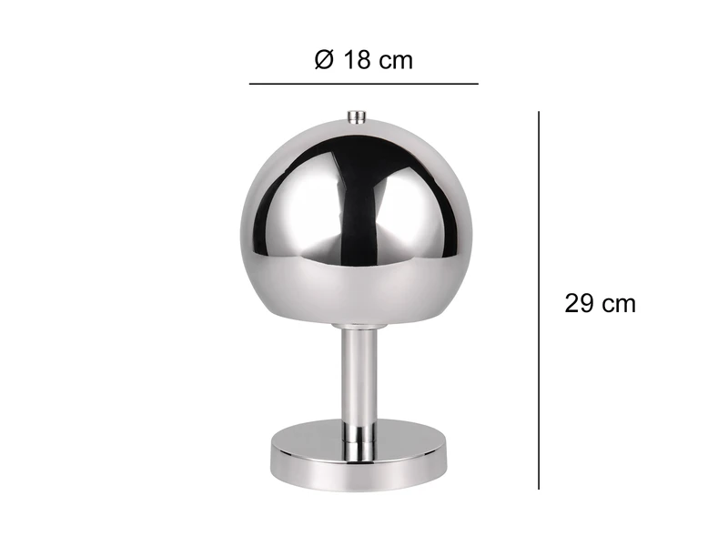 MeineWunschleuchte LED Tischleuchte Aus Metall Silber Chrom, Höhe 29cm 4 MeineWunschleuchte LED Tischleuchte Aus Metall Silber Chrom, Höhe 29cm – Bild 4