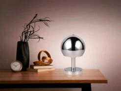 MeineWunschleuchte LED Tischleuchte Aus Metall Silber Chrom, Höhe 29cm 11 MeineWunschleuchte LED Tischleuchte Aus Metall Silber Chrom, Höhe 29cm -Globo Store led tischleuchte aus metall silber chrom hoehe 29c 5