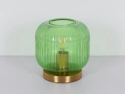 MeineWunschleuchte LED Tischleuchte Aus Rillenglas Grün Messing, Ø 20cm 20 MeineWunschleuchte LED Tischleuchte Aus Rillenglas Grün Messing, Ø 20cm -Globo Store led tischleuchte aus rillenglas gruen messing 20cm 9