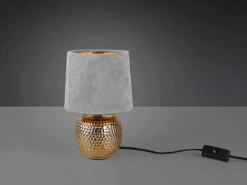 MeineWunschleuchte LED Tischleuchte Grau/Gold Keramikfuß Samtschirm - Ø16cm, H.26cm 8 MeineWunschleuchte LED Tischleuchte Grau/Gold Keramikfuß Samtschirm - Ø16cm, H.26cm -Globo Store led tischleuchte grau gold keramikfuss samtschirm 1 2