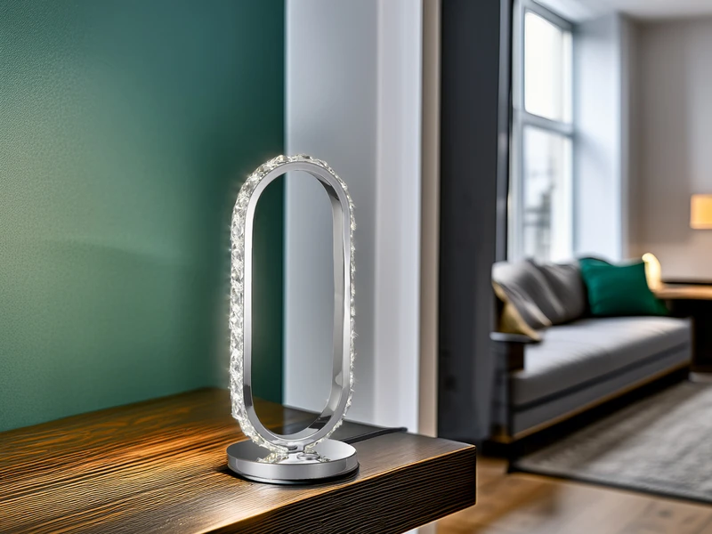 Wofi LED Tischleuchte HARLEY Mit Kristall Ring Oval, Touch Dimmer 1 Wofi LED Tischleuchte HARLEY Mit Kristall Ring Oval, Touch Dimmer