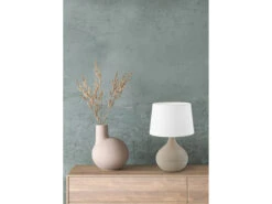 MeineWunschleuchte LED Tischleuchte Keramik Cappuccino Mit Stoff Lampenschirm Weiß, Höhe 29cm -Globo Store led tischleuchte keramik cappuccino mit stoff lamp 3