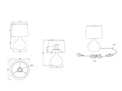 MeineWunschleuchte LED Tischleuchte Keramik Cappuccino Mit Stoff Lampenschirm Weiß, Höhe 29cm -Globo Store led tischleuchte keramik cappuccino mit stoff lamp 4