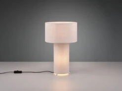 MeineWunschleuchte LED Tischleuchte Korpus Und Lampenschirm Stoff Ultimate Grau, Höhe 40cm -Globo Store led tischleuchte korpus und lampenschirm stoff ult 3