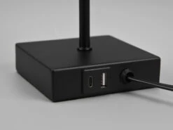 MeineWunschleuchte LED Tischleuchte Metall & Stoffschirm Schwarz USB-Ladestationen Höhe 35cm 12 MeineWunschleuchte LED Tischleuchte Metall & Stoffschirm Schwarz USB-Ladestationen Höhe 35cm -Globo Store led tischleuchte metall stoffschirm schwarz usb la 5