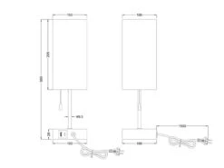 MeineWunschleuchte LED Tischleuchte Metall & Stoffschirm Schwarz USB-Ladestationen Höhe 35cm 13 MeineWunschleuchte LED Tischleuchte Metall & Stoffschirm Schwarz USB-Ladestationen Höhe 35cm -Globo Store led tischleuchte metall stoffschirm schwarz usb la 6