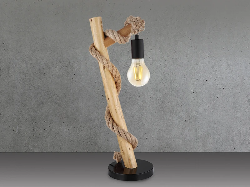 MeineWunschleuchte LED Tischleuchte Mit Hanfseil Und Holzstab, Höhe 53,5cm 4 MeineWunschleuchte LED Tischleuchte Mit Hanfseil Und Holzstab, Höhe 53,5cm – Bild 4