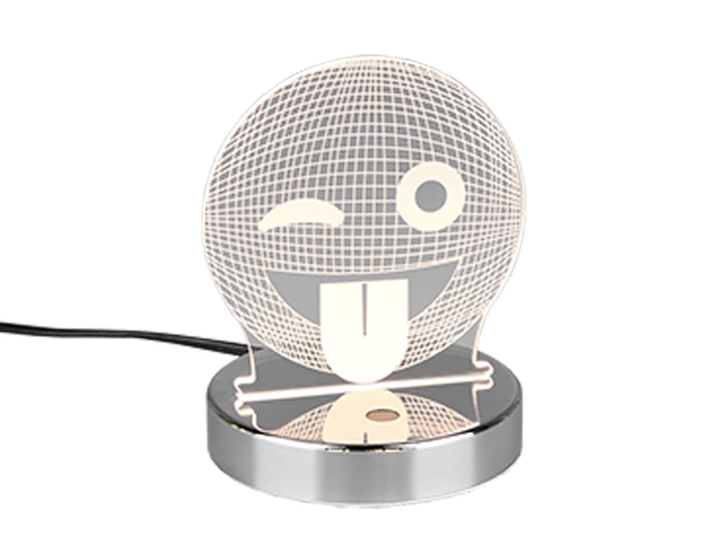 Reality Leuchten LED Tischleuchte SMILEY 3D Lasercut Mit Farbwechsler - 15cm Hoch 2 Reality Leuchten LED Tischleuchte SMILEY 3D Lasercut Mit Farbwechsler - 15cm Hoch – Bild 2