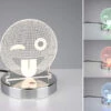 Reality Leuchten LED Tischleuchte SMILEY 3D Lasercut Mit Farbwechsler - 15cm Hoch