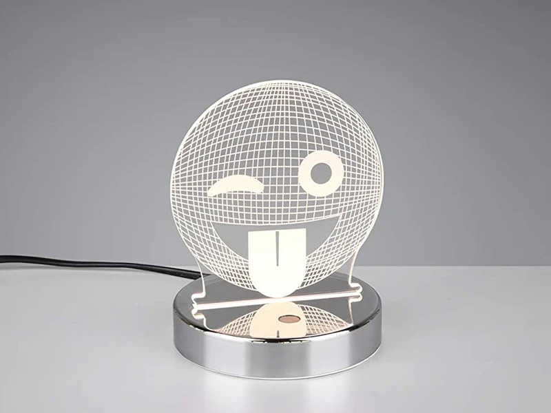 Reality Leuchten LED Tischleuchte SMILEY 3D Lasercut Mit Farbwechsler - 15cm Hoch 3 Reality Leuchten LED Tischleuchte SMILEY 3D Lasercut Mit Farbwechsler - 15cm Hoch – Bild 3