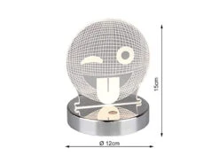 Reality Leuchten LED Tischleuchte SMILEY 3D Lasercut Mit Farbwechsler - 15cm Hoch 13 Reality Leuchten LED Tischleuchte SMILEY 3D Lasercut Mit Farbwechsler - 15cm Hoch -Globo Store led tischleuchte smiley 3d lasercut mit farbwechsl 3