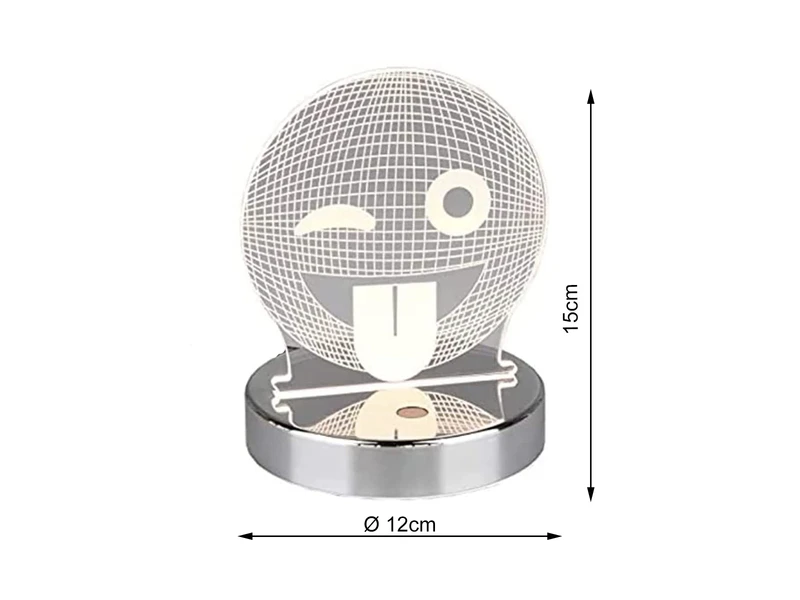 Reality Leuchten LED Tischleuchte SMILEY 3D Lasercut Mit Farbwechsler - 15cm Hoch 4 Reality Leuchten LED Tischleuchte SMILEY 3D Lasercut Mit Farbwechsler - 15cm Hoch – Bild 4