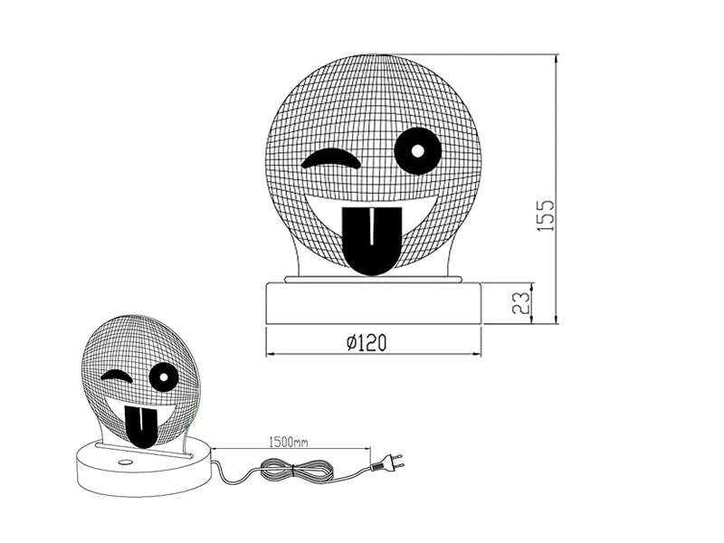 Reality Leuchten LED Tischleuchte SMILEY 3D Lasercut Mit Farbwechsler - 15cm Hoch 9 Reality Leuchten LED Tischleuchte SMILEY 3D Lasercut Mit Farbwechsler - 15cm Hoch – Bild 9