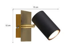 MeineWunschleuchte LED Wand- & Deckenstrahler In Schwarz-Gold 1-flammig Spot Schwenkbar -Globo Store led wand deckenstrahler in schwarz gold 1 flammig 1 3