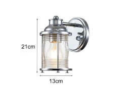 MeineWunschleuchte LED Wandlaterne In Chrom Für Badezimmer & Wohnraum, Höhe 21cm -Globo Store led wandlaterne in chrom fuer badezimmer wohnraum 1 10