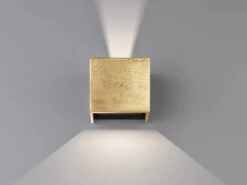 Fischer & Honsel LED Wandleuchte COG Gold Antik, Würfel Up And Down, 12cm Breit -Globo Store led wandleuchte cog gold antik wuerfel up and down 4