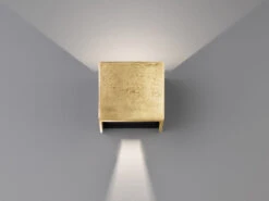 Fischer & Honsel LED Wandleuchte COG Gold Antik, Würfel Up And Down, 12cm Breit -Globo Store led wandleuchte cog gold antik wuerfel up and down 5