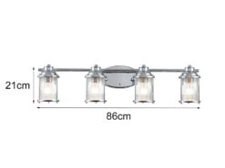 MeineWunschleuchte LED Wandleuchte In Chrom Für Badezimmer & Wohnraum, Breite 86cm -Globo Store led wandleuchte in chrom fuer badezimmer wohnraum 1 17