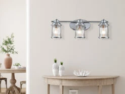 MeineWunschleuchte LED Wandleuchte In Chrom Für Badezimmer & Wohnraum, Breite 61cm -Globo Store led wandleuchte in chrom fuer badezimmer wohnraum 1 23