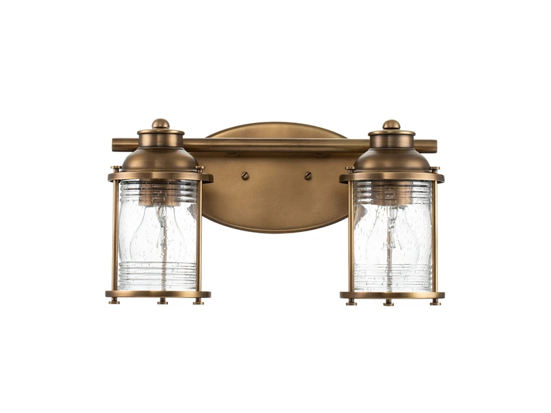 MeineWunschleuchte LED Wandleuchte In Messing Für Badezimmer & Wohnraum, 2-flammig Breite 36cm 4 MeineWunschleuchte LED Wandleuchte In Messing Für Badezimmer & Wohnraum, 2-flammig Breite 36cm – Bild 4