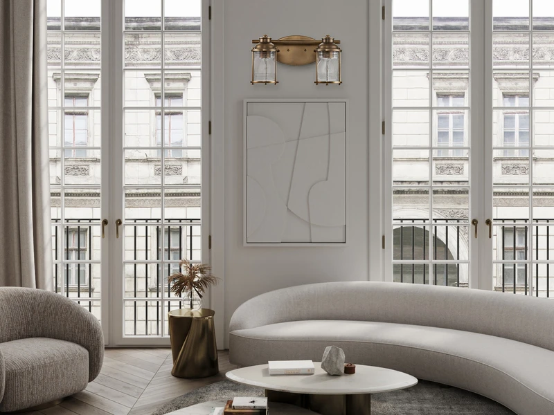 MeineWunschleuchte LED Wandleuchte In Messing Für Badezimmer & Wohnraum, 2-flammig Breite 36cm 5 MeineWunschleuchte LED Wandleuchte In Messing Für Badezimmer & Wohnraum, 2-flammig Breite 36cm – Bild 5