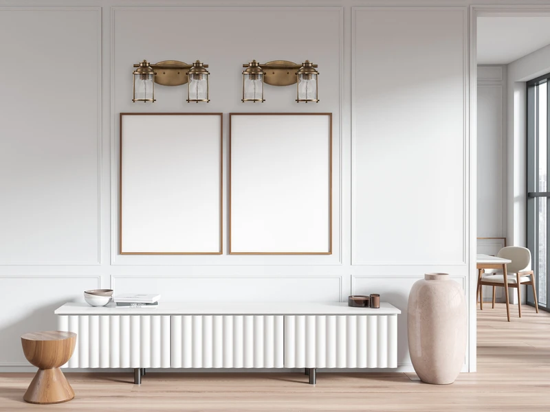 MeineWunschleuchte LED Wandleuchte In Messing Für Badezimmer & Wohnraum, 2-flammig Breite 36cm 7 MeineWunschleuchte LED Wandleuchte In Messing Für Badezimmer & Wohnraum, 2-flammig Breite 36cm – Bild 7