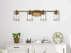 MeineWunschleuchte LED Wandleuchte In Messing Für Badezimmer & Wohnraum, Breite 86cm -Globo Store led wandleuchte in messing fuer badezimmer wohnrau 4