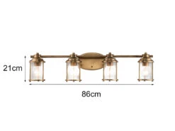 MeineWunschleuchte LED Wandleuchte In Messing Für Badezimmer & Wohnraum, Breite 86cm -Globo Store led wandleuchte in messing fuer badezimmer wohnrau 9