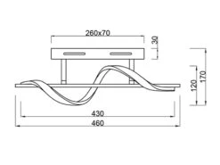 Reality Leuchten LED Wandleuchte ISABEL Spirale Chrom 3 Stufen Dimmer - Breite 46cm -Globo Store led wandleuchte isabel spirale chrom 3 stufen dimm 7