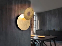 Trio Leuchten LED Wandleuchte LEANO Mit Indirekter Beleuchtung, Gold Ø 18cm -Globo Store led wandleuchte leano mit indirekter beleuchtung g 4