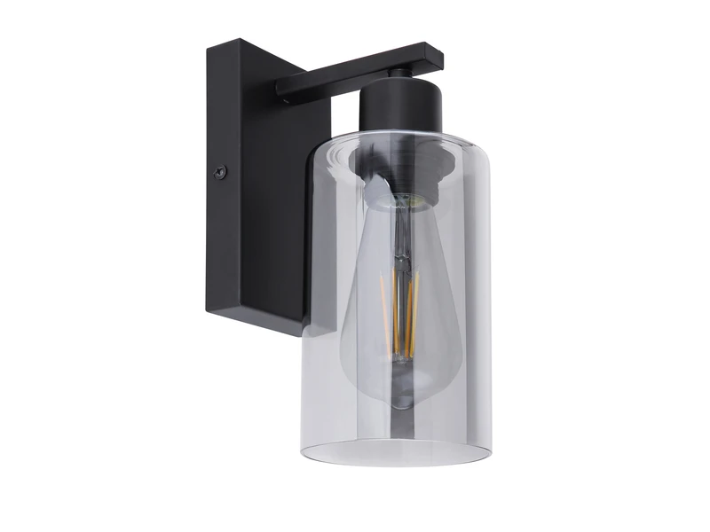 MeineWunschleuchte LED Wandleuchte Mit Rauchglas Lampenschirm Ø 10cm, Metall Schwarz 6 MeineWunschleuchte LED Wandleuchte Mit Rauchglas Lampenschirm Ø 10cm, Metall Schwarz – Bild 6