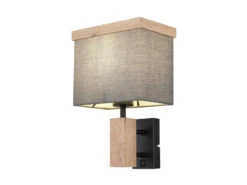 MeineWunschleuchte LED Wandleuchte Mit Stoff Lampenschirm Und Holzoptik, Höhe 30cm 9 MeineWunschleuchte LED Wandleuchte Mit Stoff Lampenschirm Und Holzoptik, Höhe 30cm -Globo Store led wandleuchte mit stoff lampenschirm und holzopt 1
