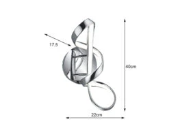 Reality Leuchten LED Wandleuchte PERUGIA Metall Chrom/Weiß 3 Stufen Dimmer - Höhe 40cm -Globo Store led wandleuchte perugia metall chrom weiss 3 stufe 3