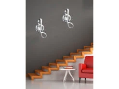 Reality Leuchten LED Wandleuchte PERUGIA Metall Chrom/Weiß 3 Stufen Dimmer - Höhe 40cm -Globo Store led wandleuchte perugia metall chrom weiss 3 stufe 4