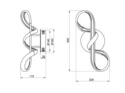 Reality Leuchten LED Wandleuchte PERUGIA Metall Chrom/Weiß 3 Stufen Dimmer - Höhe 40cm -Globo Store led wandleuchte perugia metall chrom weiss 3 stufe 5