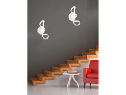 Reality Leuchten LED Wandleuchte PERUGIA Metall Weiß Matt 3 Stufen Dimmer - Höhe 40cm -Globo Store led wandleuchte perugia metall weiss matt 3 stufen 4