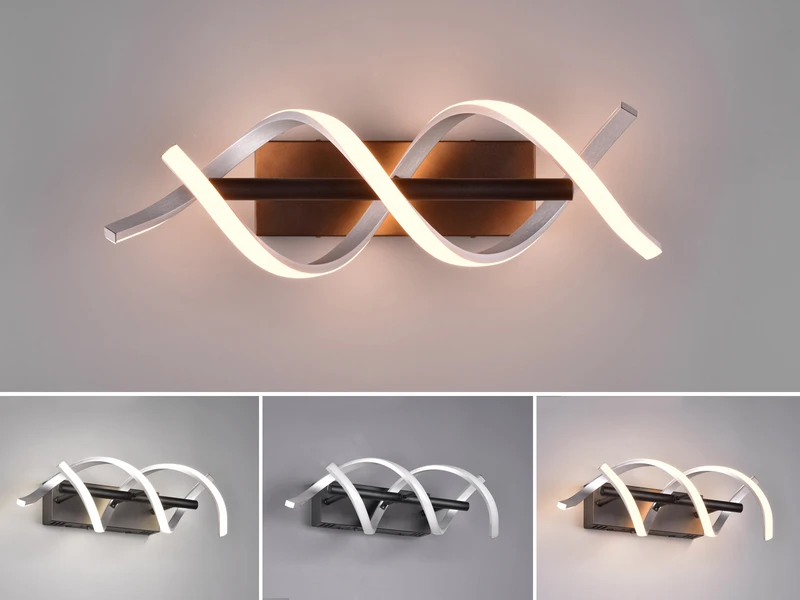 Trio Leuchten LED Wandleuchte SEQUENCE Dimmbar Lichtfarbe Einstellbar Silber 47cm 1 Trio Leuchten LED Wandleuchte SEQUENCE Dimmbar Lichtfarbe Einstellbar Silber 47cm