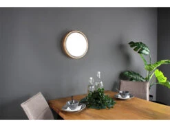 Luce Design LED Wandleuchte SOLSTAR Mit Holz Rahmen Rund Ø30cm, Für Wand & Decke -Globo Store led wandleuchte solstar mit holz rahmen rund 30cm 1 6