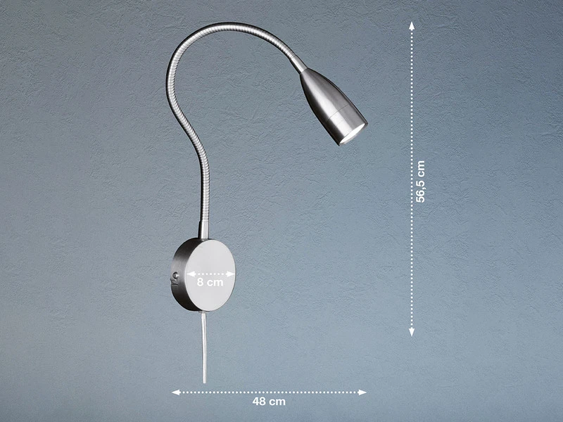 Fischer & Honsel LED Wandleuchte STEN Dimmbar, Schwanenhals Leseleuchte Wandmontage 4 Fischer & Honsel LED Wandleuchte STEN Dimmbar, Schwanenhals Leseleuchte Wandmontage – Bild 4