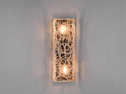 MeineWunschleuchte LED Wandleuchte Up Down Rattan Geflecht Natur 2 Flammig Höhe 30cm -Globo Store led wandleuchte up down rattan geflecht natur 2 fl 2