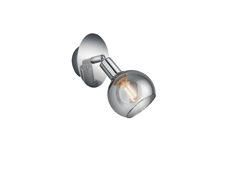 MeineWunschleuchte LED Wandstrahler 1 Flammiger Wandspot Chrom/Rauchglas In Smoke, 12x18cm 3 MeineWunschleuchte LED Wandstrahler 1 Flammiger Wandspot Chrom/Rauchglas In Smoke, 12x18cm – Bild 3