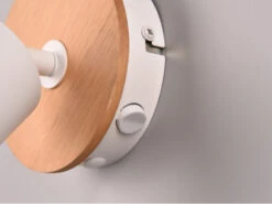 MeineWunschleuchte LED Wandstrahler Korpus Und Lampenschirm Naturholz & Metall Weiß, Höhe 13cm -Globo Store led wandstrahler korpus und lampenschirm naturholz 14