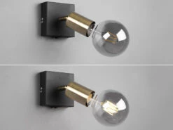 MeineWunschleuchte LED Wandstrahler Messing/Schwarz Dimmbar, 1 Flammiger Spot Mit Schalter -Globo Store led wandstrahler messing schwarz dimmbar 1 flammig 4