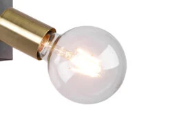 MeineWunschleuchte LED Wandstrahler Messing/Schwarz Dimmbar, 1 Flammiger Spot Mit Schalter -Globo Store led wandstrahler messing schwarz dimmbar 1 flammig 5