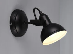 Reality Leuchten LED Wandstrahler Metall Schwarz - Dimmbar, Spot Dreh-& Schwenkbar Ø13cm