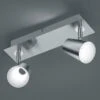 Trio Leuchten LED Wandstrahler NARCOS 2-flammig Mit Schalter, Metall Silber, Breite 28cm