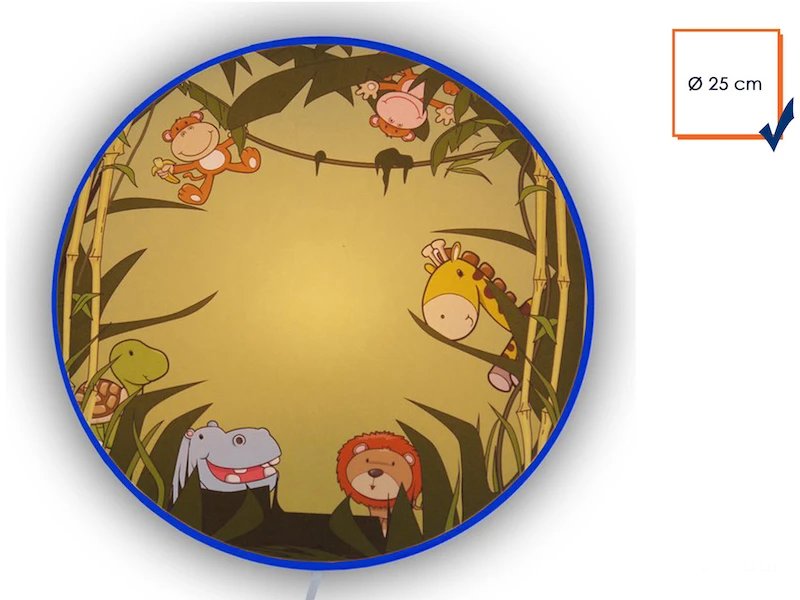 Niermann Lustige LED Wandlampe (Ø25cm) Mit Wilden Tieren Safari Feeling Fürs Kinderzimmer 2 Niermann Lustige LED Wandlampe (Ø25cm) Mit Wilden Tieren Safari Feeling Fürs Kinderzimmer – Bild 2